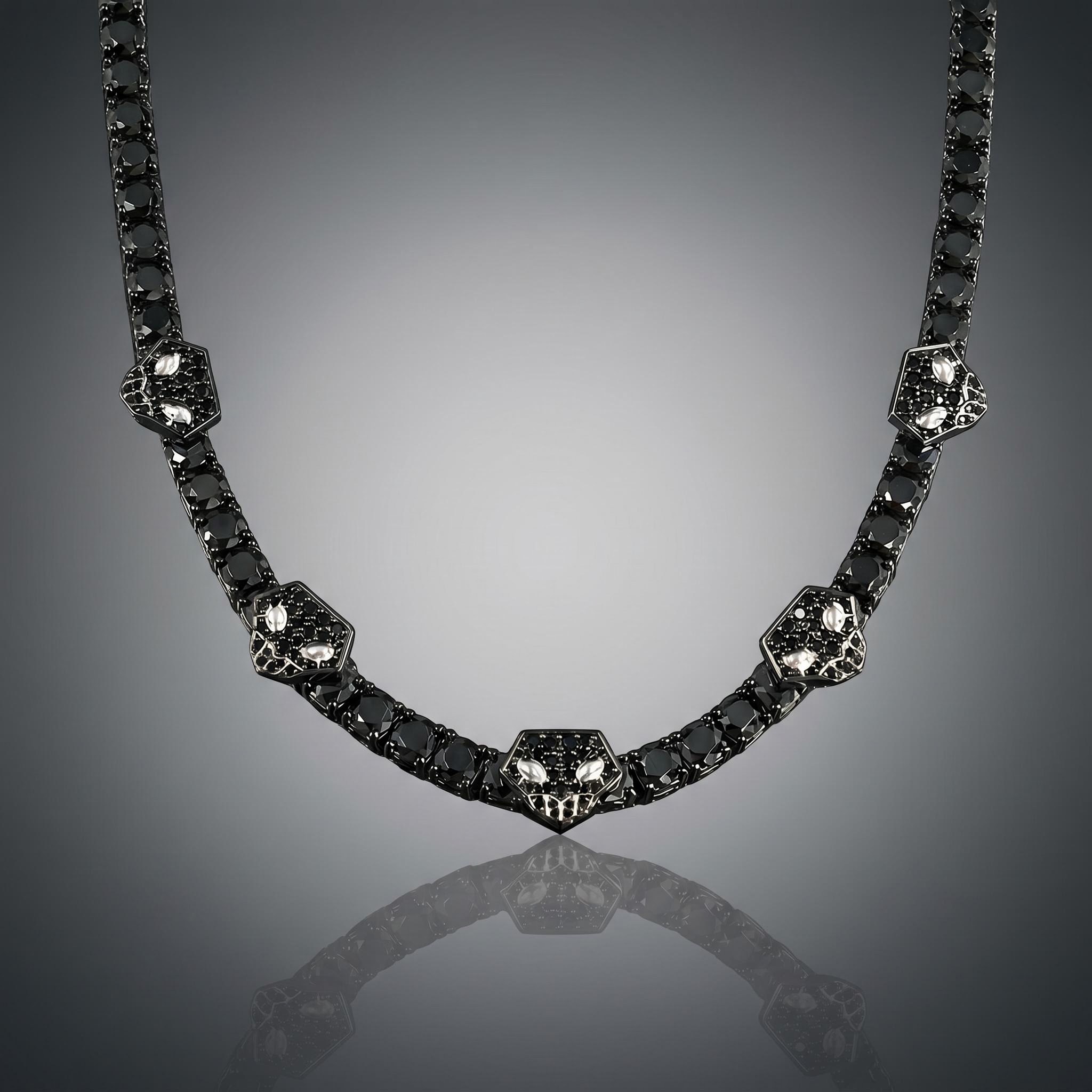Iced Out Black Soul Reaper Skull 5mm Tennis Chain