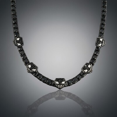 Iced Out Black Soul Reaper Skull 5mm Tennis Chain