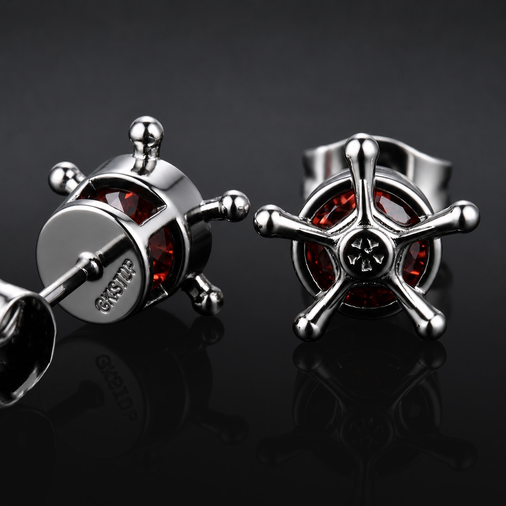 Iced Out Ruby Black Quincy Cross Earrings Iced Out Ruby Black Quincy Cross Earrings