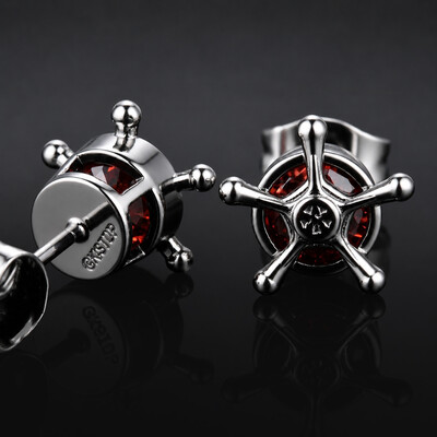 Iced Out Ruby Black Quincy Cross Earrings
