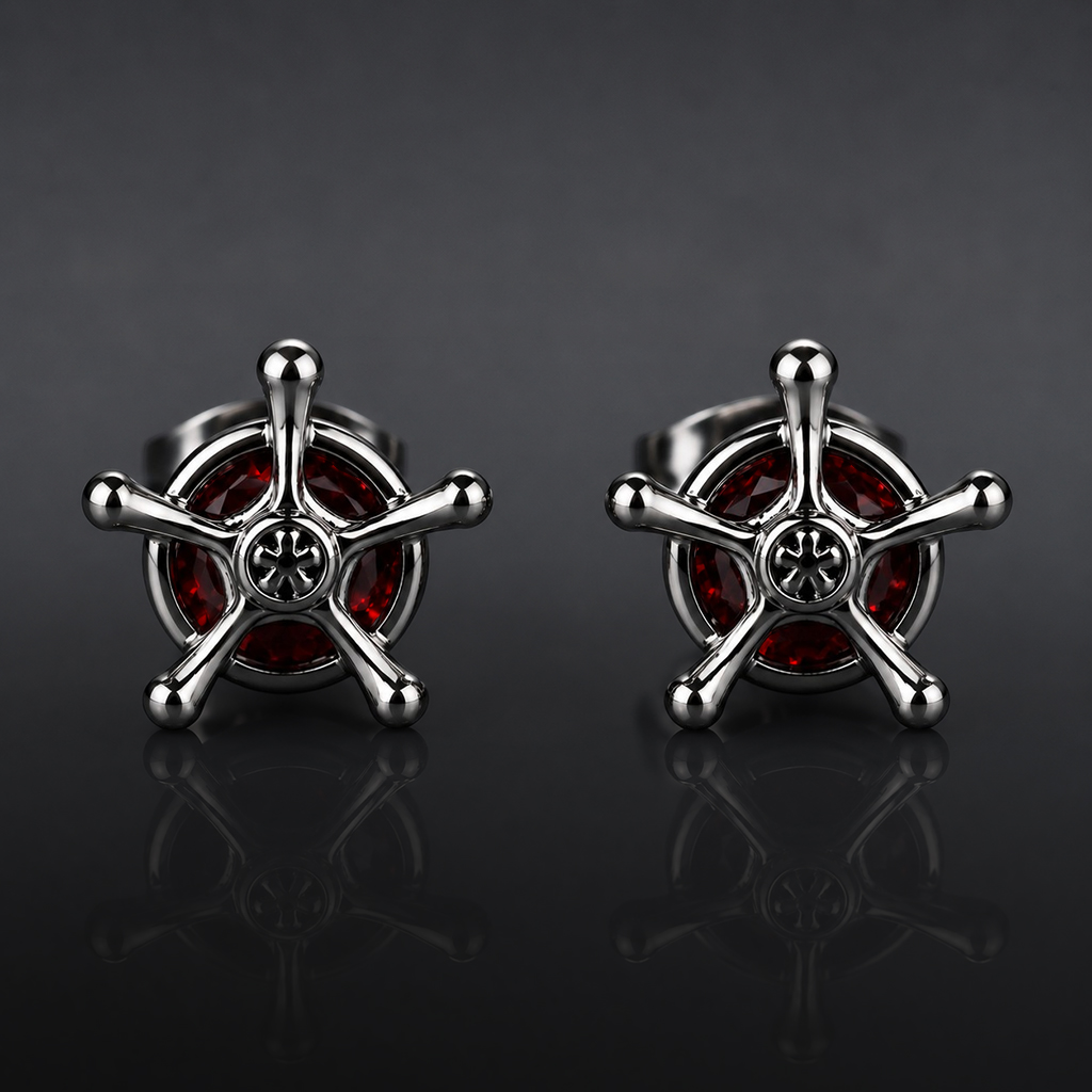 Iced Out Ruby Black Quincy Cross Earrings Iced Out Ruby Black Quincy Cross Earrings
