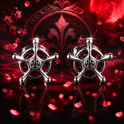 Iced Ruby Black Quincy Cross Earrings Iced Ruby Black Quincy Cross Earrings