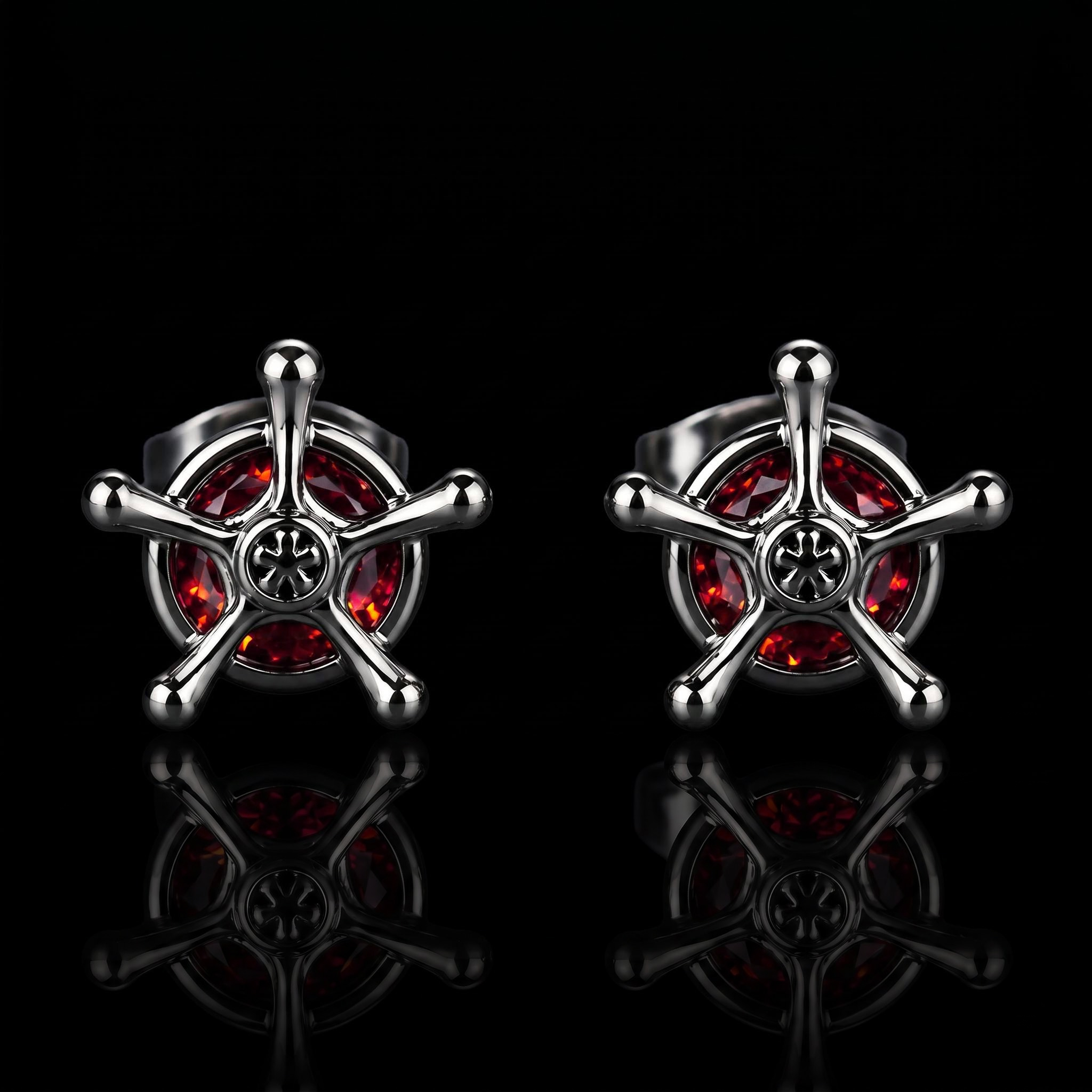 Iced Ruby Black Quincy Cross Earrings Iced Ruby Black Quincy Cross Earrings