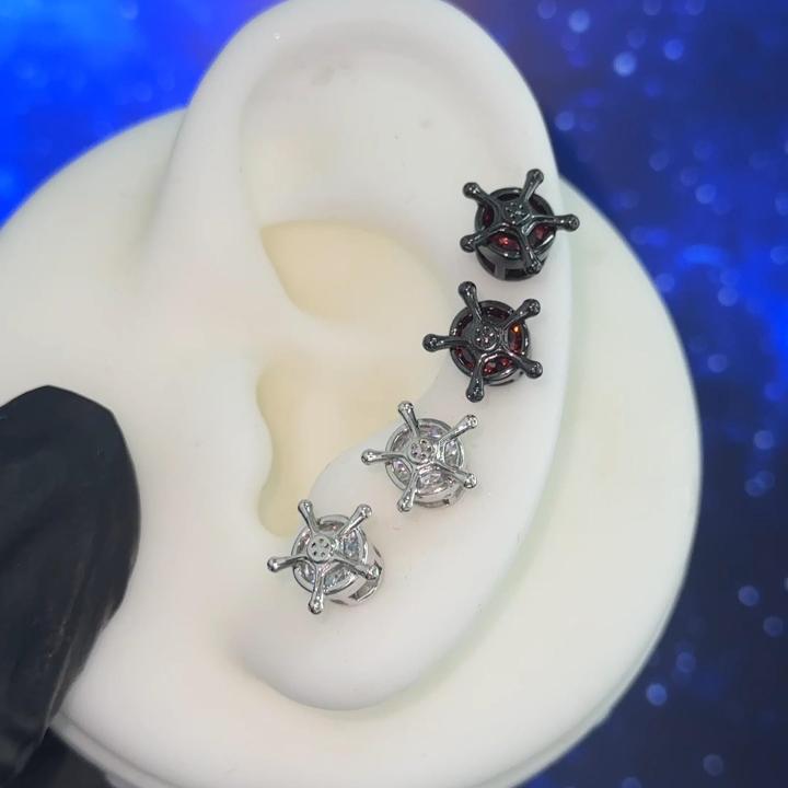 Iced Ruby Black Quincy Cross Earrings Iced Ruby Black Quincy Cross Earrings