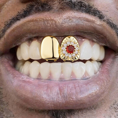 Pre-made Iced Out Flower Double Grillz