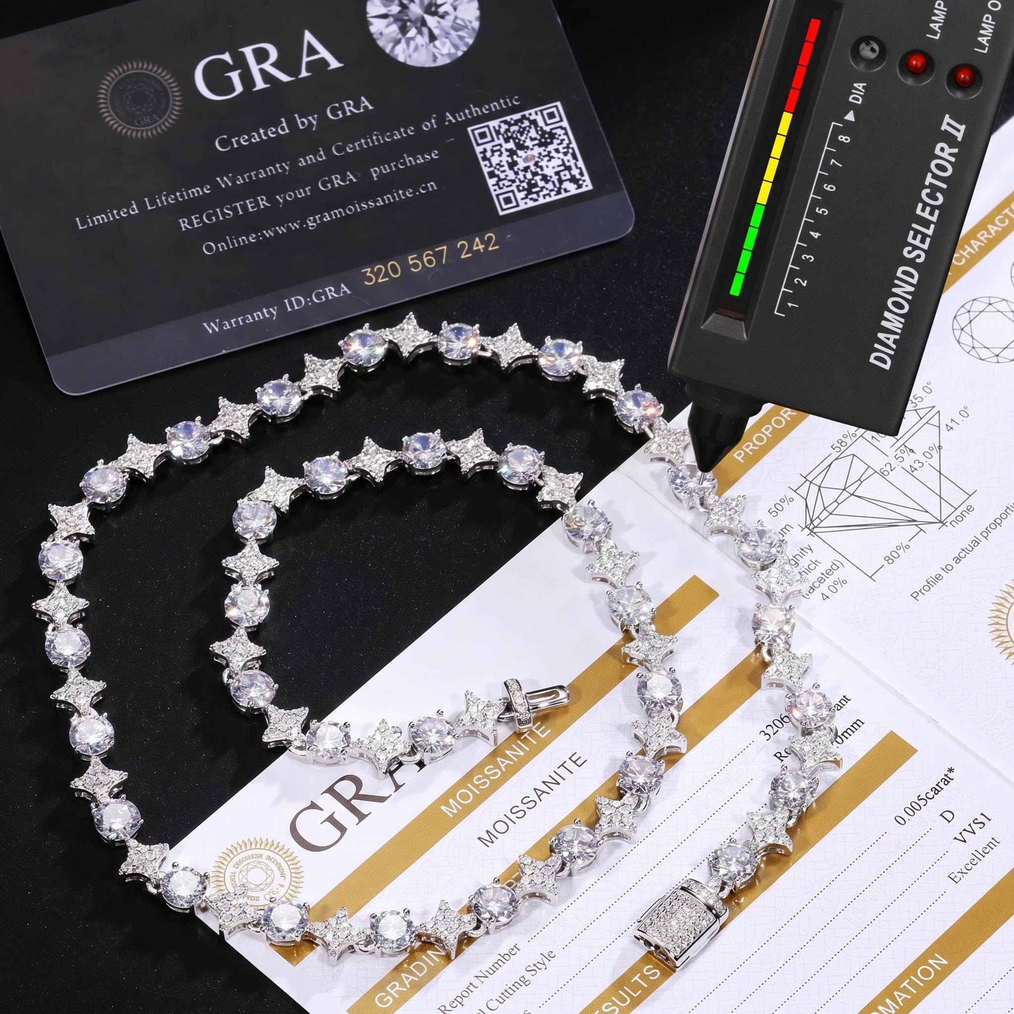 925 Silver & VVS1 Moissanite Star Tennis Chain 925 Silver & VVS1 Moissanite Star Tennis Chain