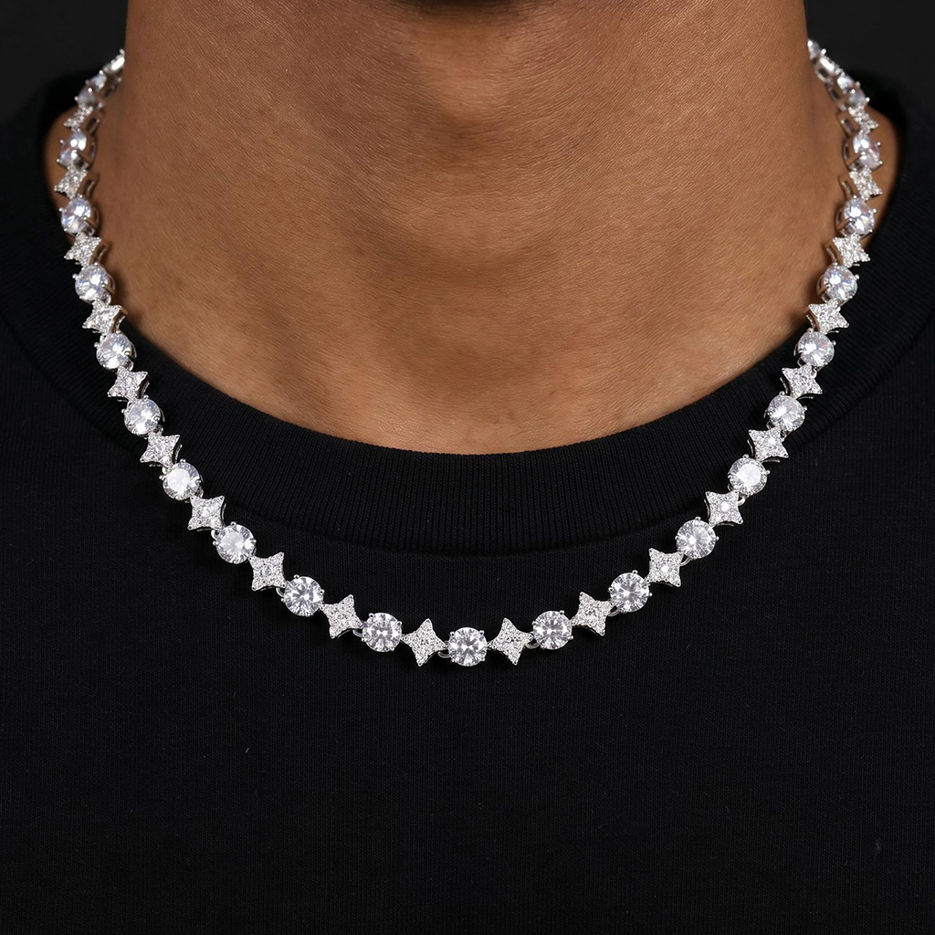 925 Silver & VVS1 Moissanite Star Tennis Chain 925 Silver & VVS1 Moissanite Star Tennis Chain
