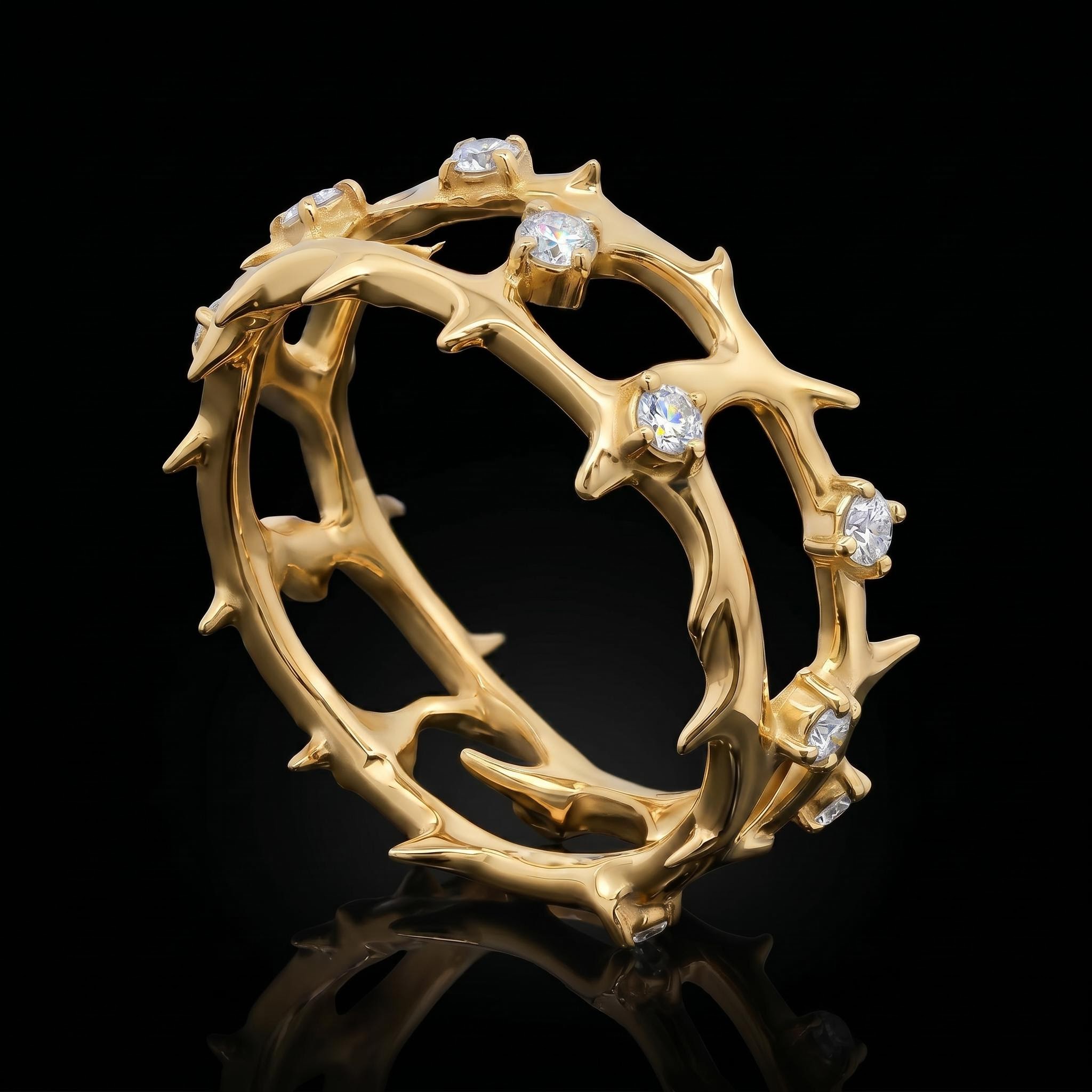 925 Silver & VVS1 Moissanite Crown of Thorns Ring 925 Silver & VVS1 Moissanite Crown of Thorns Ring