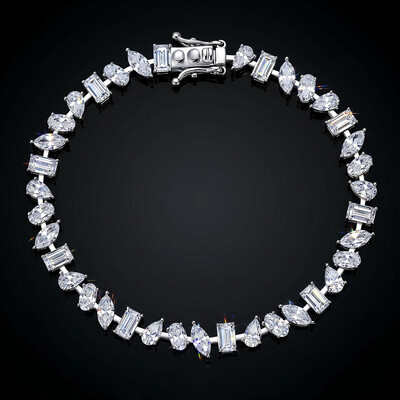 925 Silver & VVS1 Moissanite Harmony of Shapes Bracelet