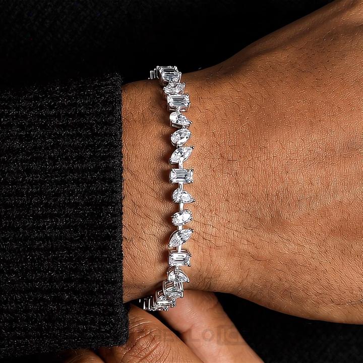 925 Silver & VVS1 Moissanite Harmony of Shapes Bracelet