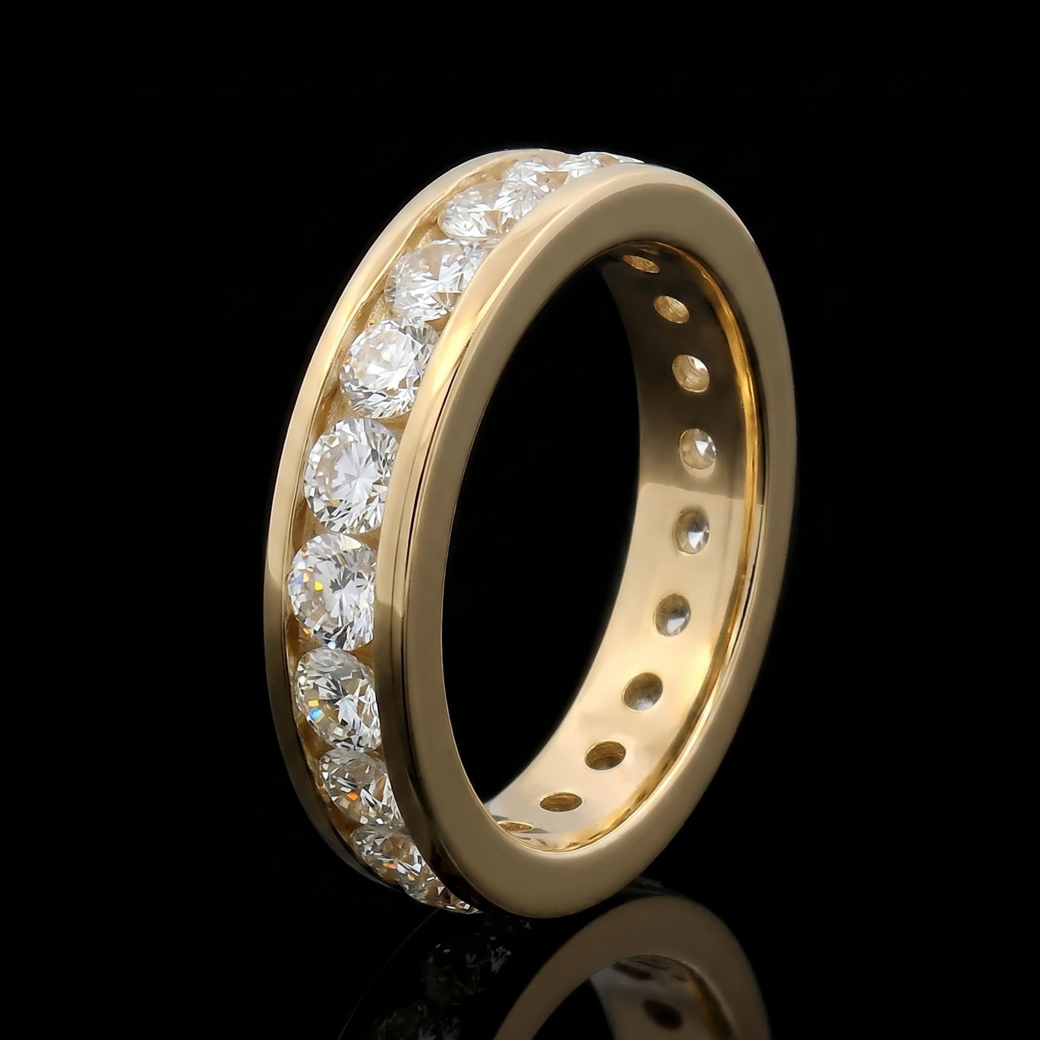 925 Silver & VVS1 Moissanite Channel Set Eternity Band 925 Silver & VVS1 Moissanite Channel Set Eternity Band