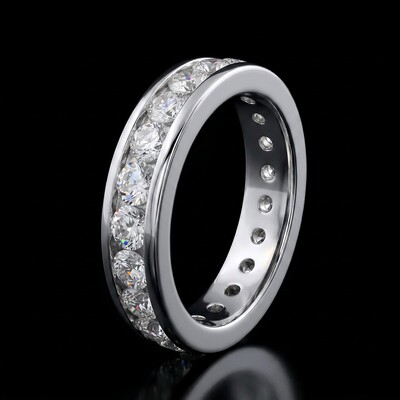925 Silver & VVS1 Moissanite Channel Set Eternity Band
