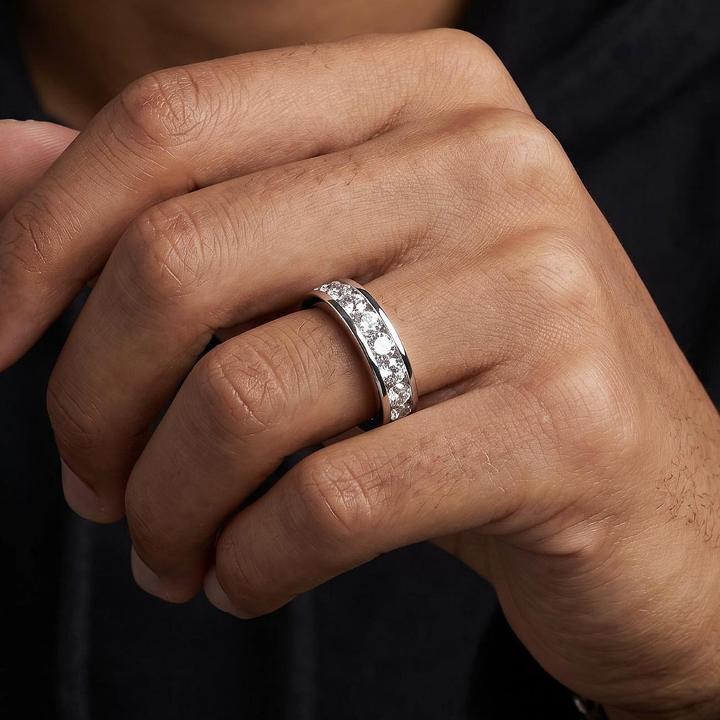 925 Silver & VVS1 Moissanite Channel Set Eternity Ring 925 Silver & VVS1 Moissanite Channel Set Eternity Ring