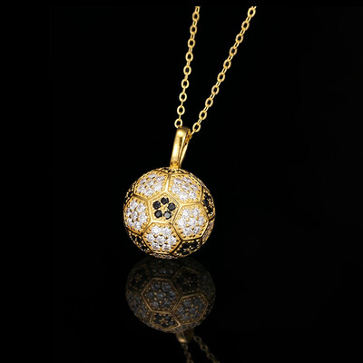 925 Silver & VVS1 Moissanite Soccer Pendant