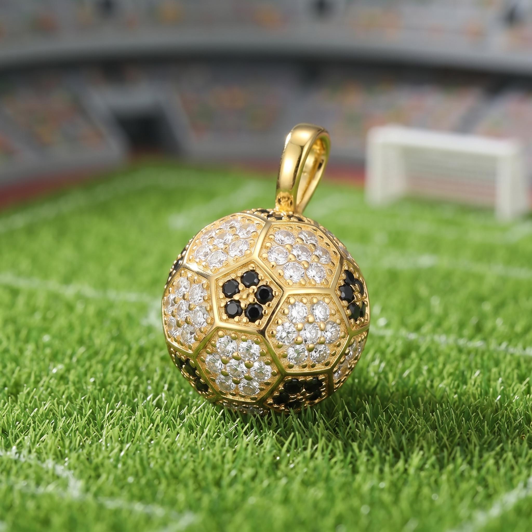925 Silver & VVS1 Moissanite Soccer Pendant