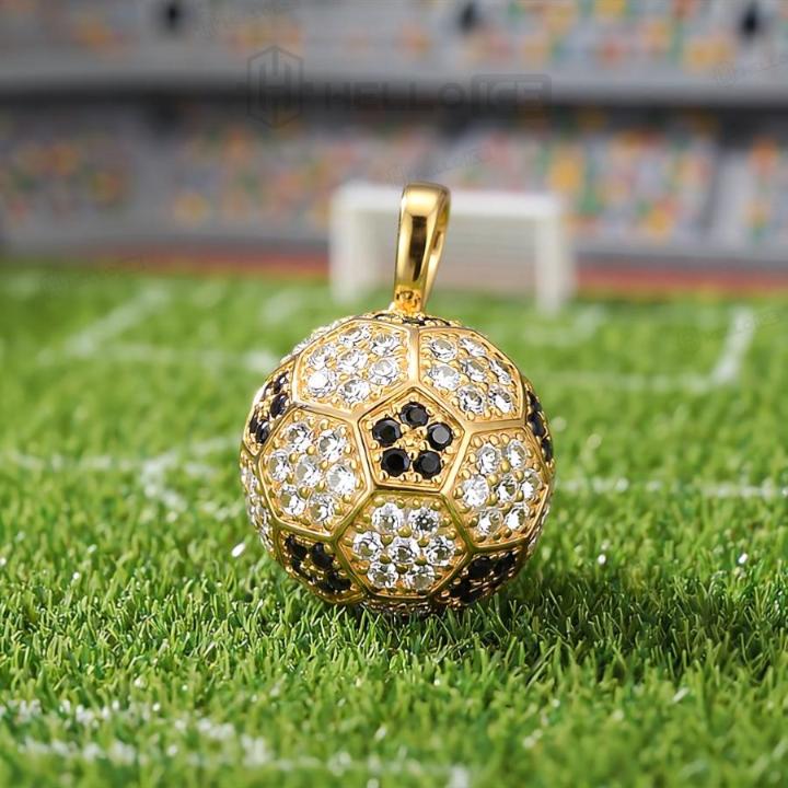 925 Silver & VVS1 Moissanite Soccer Pendant