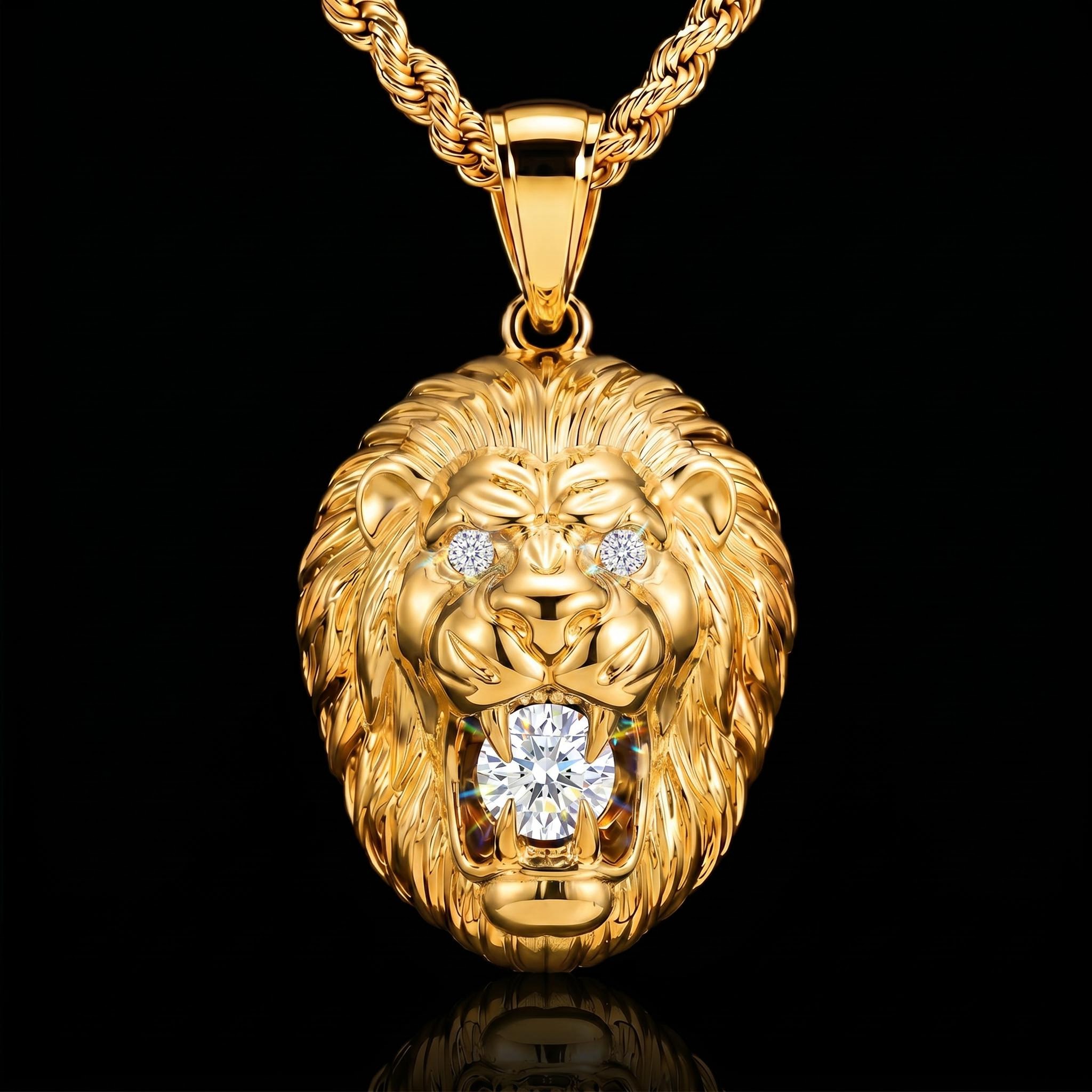 Iced Out Roaring Lion Pendant Iced Out Roaring Lion Pendant