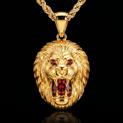 Iced Out Roaring Lion Pendant