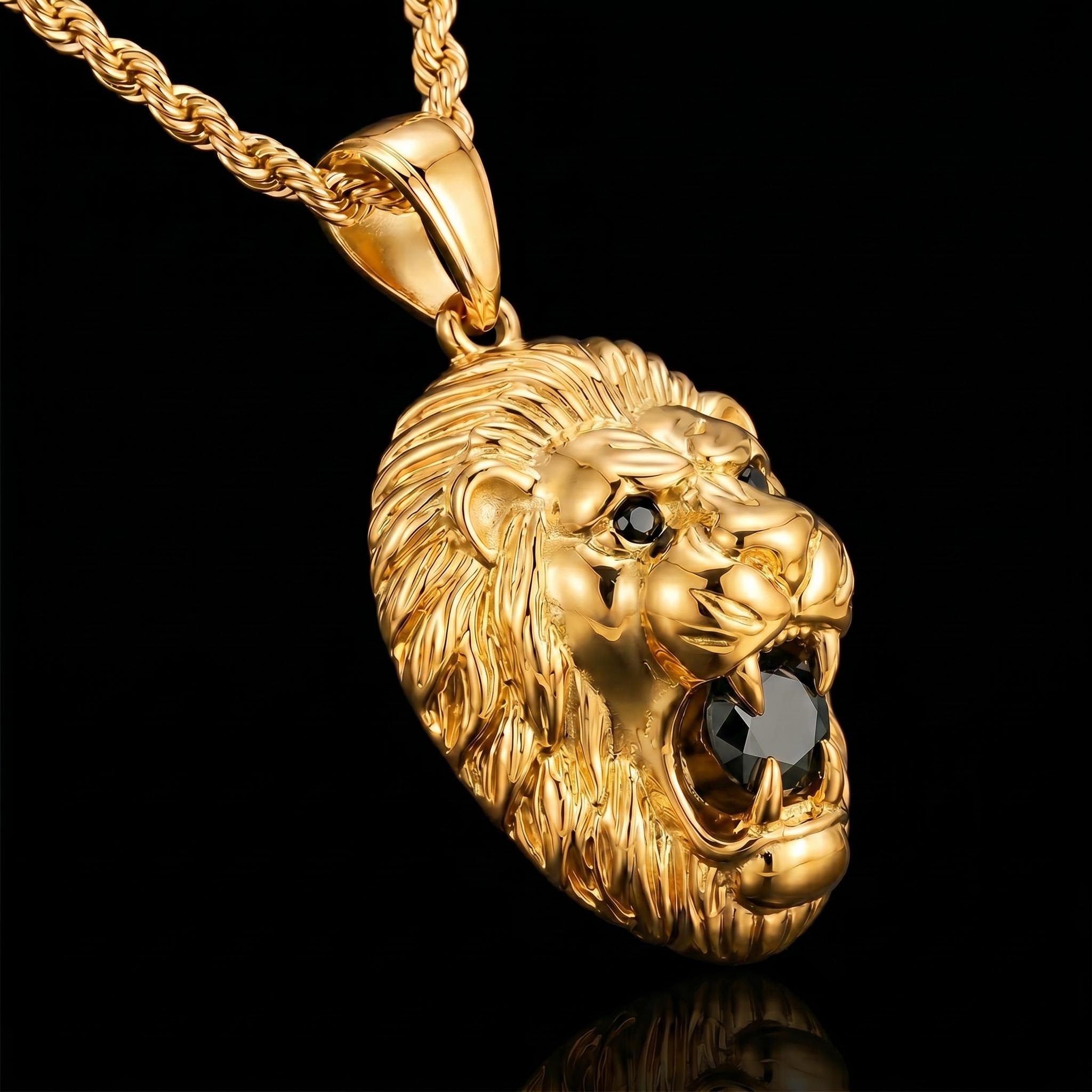Iced Out Roaring Lion Pendant Iced Out Roaring Lion Pendant