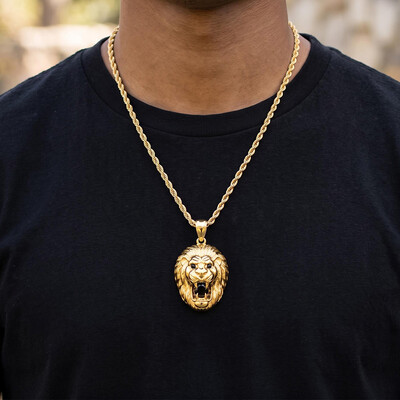 Iced Out Roaring Lion Pendant