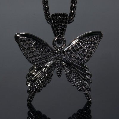 Iced Out Hell Butterfly Pendant