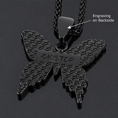 Iced Out Hell Butterfly Pendant