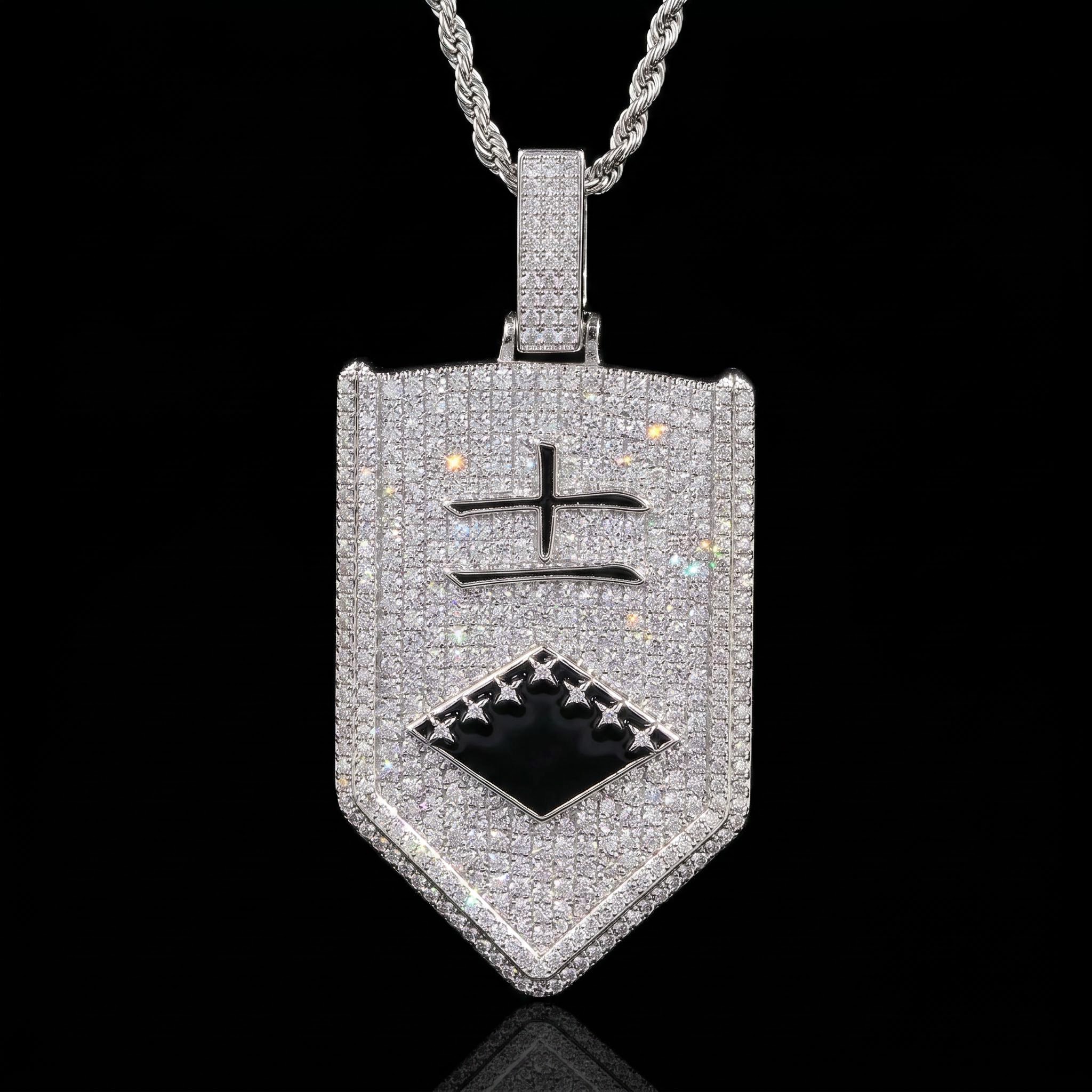 Iced Out Eleventh Division Lieutenant Badges Pendant