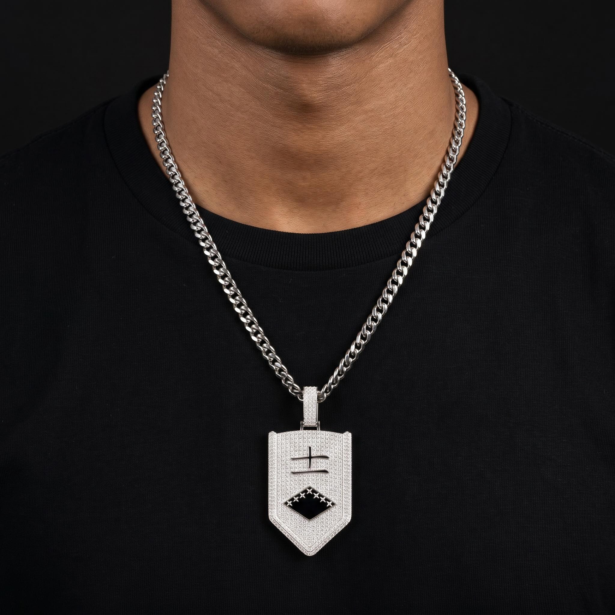 Iced Out Eleventh Division Lieutenant Badges Pendant