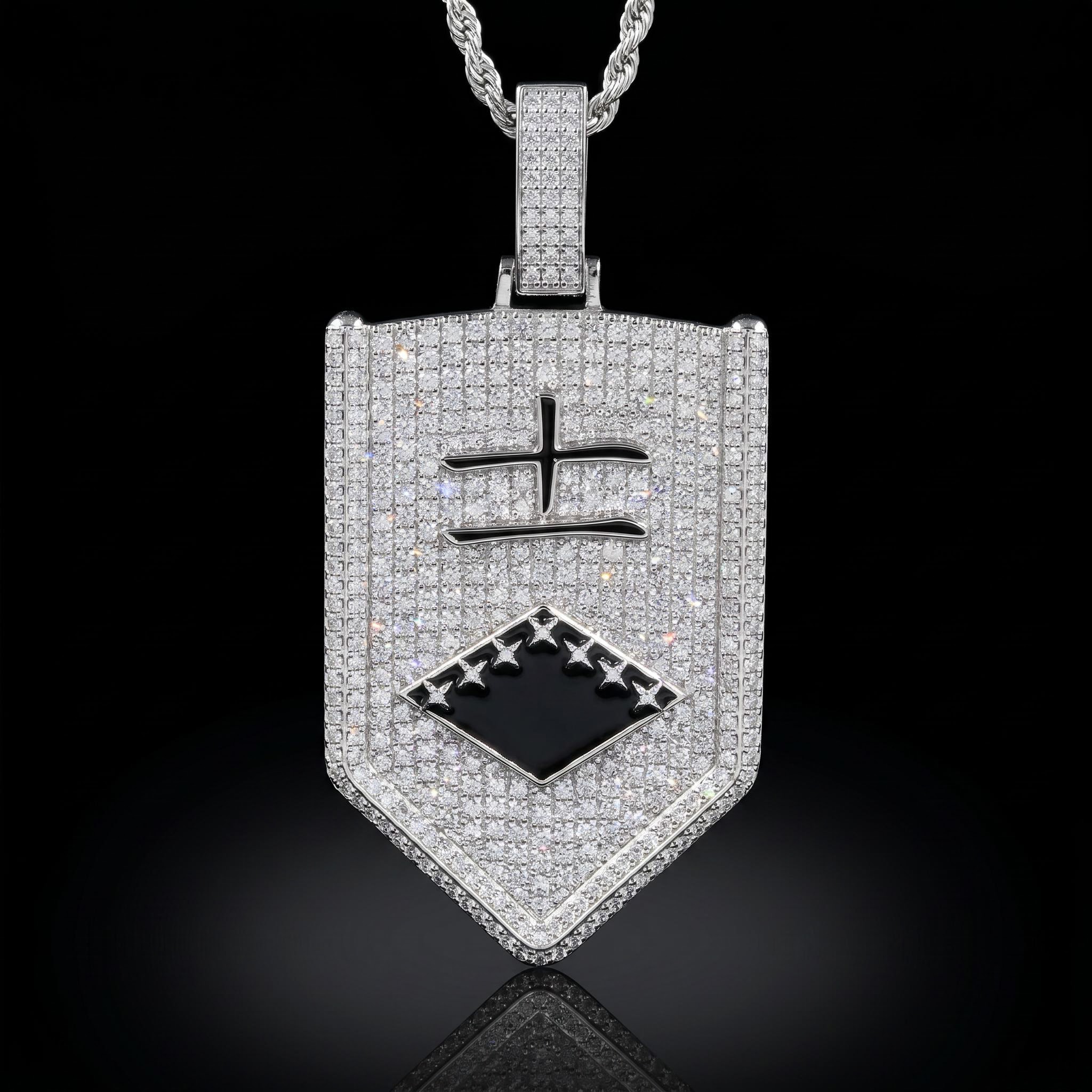 Iced Out Eleventh Division Lieutenant Badges Pendant