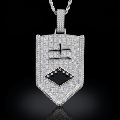 Iced Out Eleventh Division Lieutenant Badges Pendant