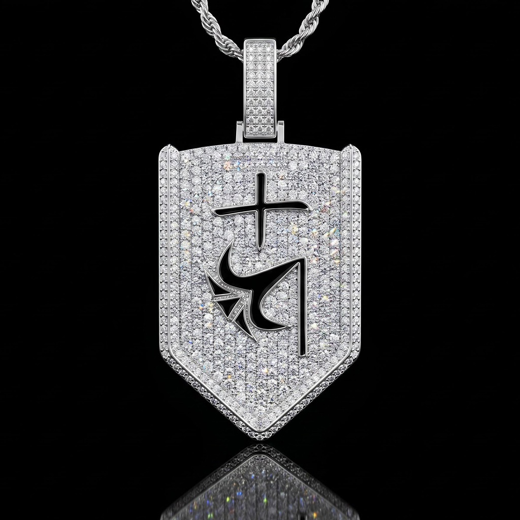 Iced Out Tenth Division Lieutenant Badges Pendant Iced Out Tenth Division Lieutenant Badges Pendant