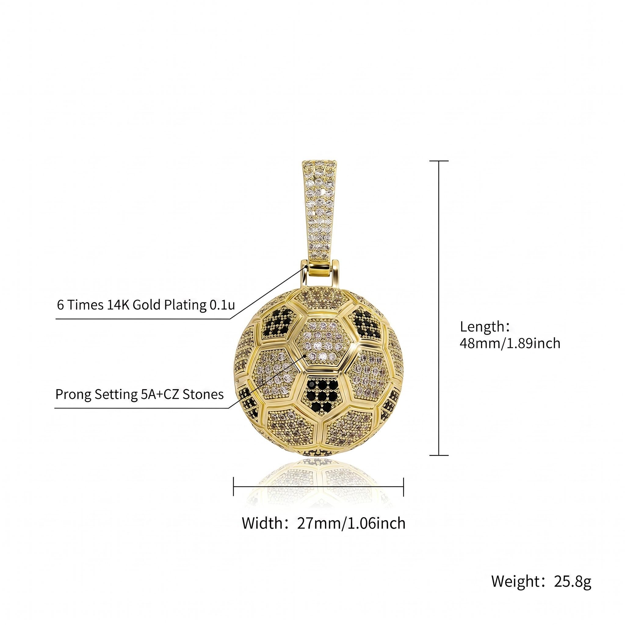 Iced Out Brazil Soccer Pendant Iced Out Brazil Soccer Pendant