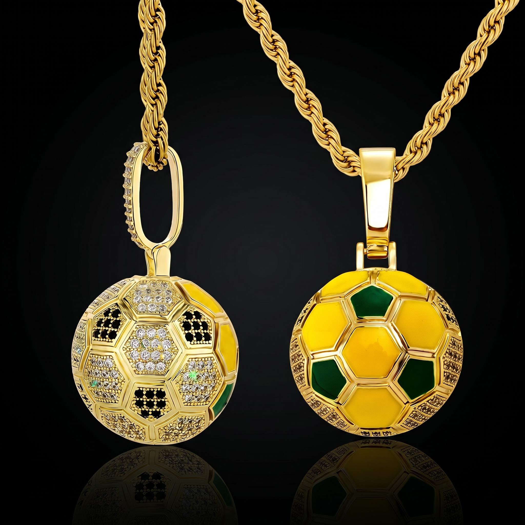 Iced Out Brazil Soccer Pendant Iced Out Brazil Soccer Pendant