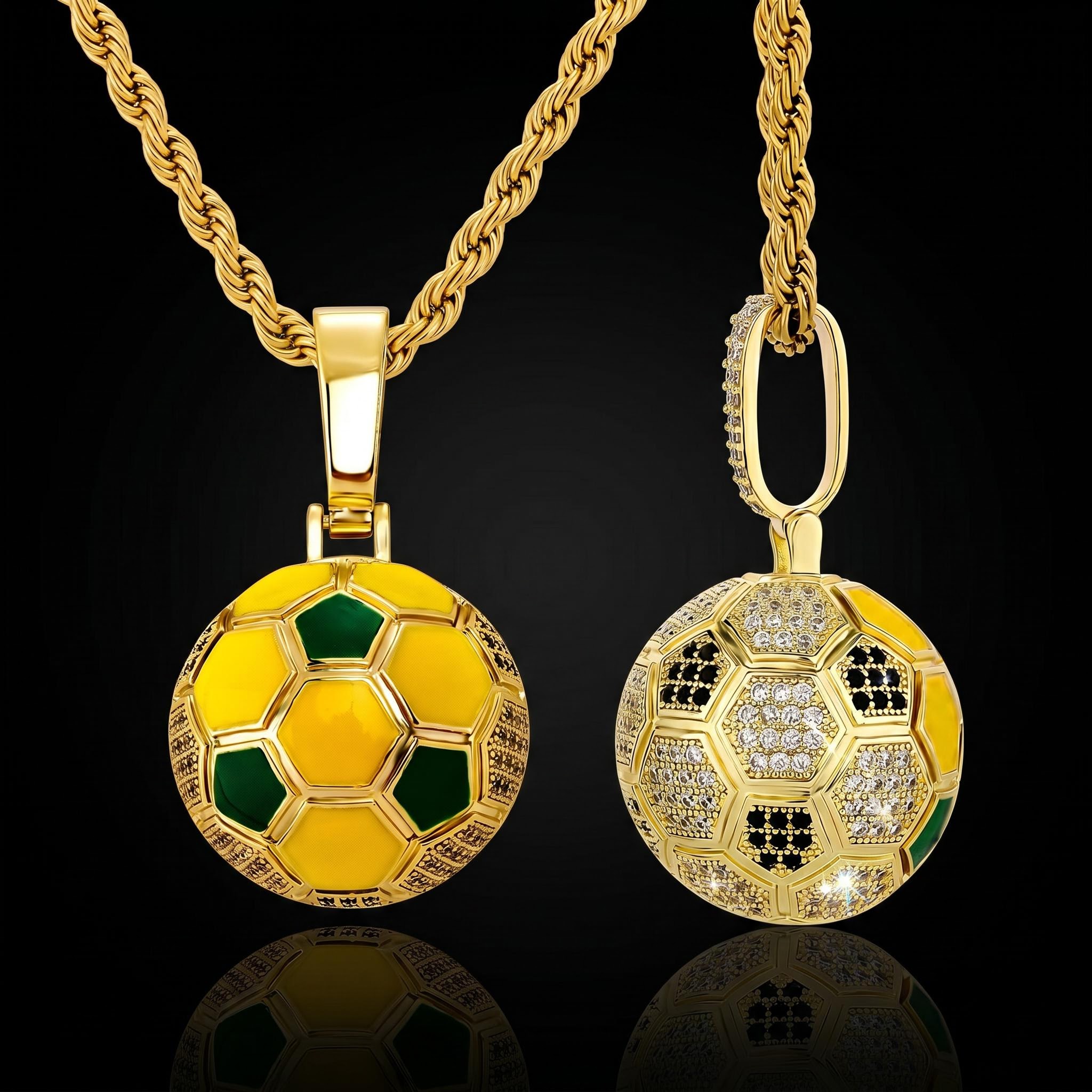 Iced Out Brazil Soccer Pendant Iced Out Brazil Soccer Pendant