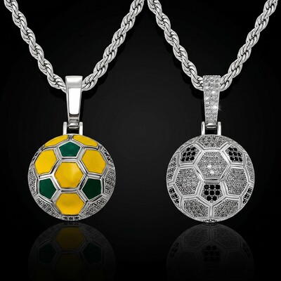 Iced Out Brazil Soccer Pendant