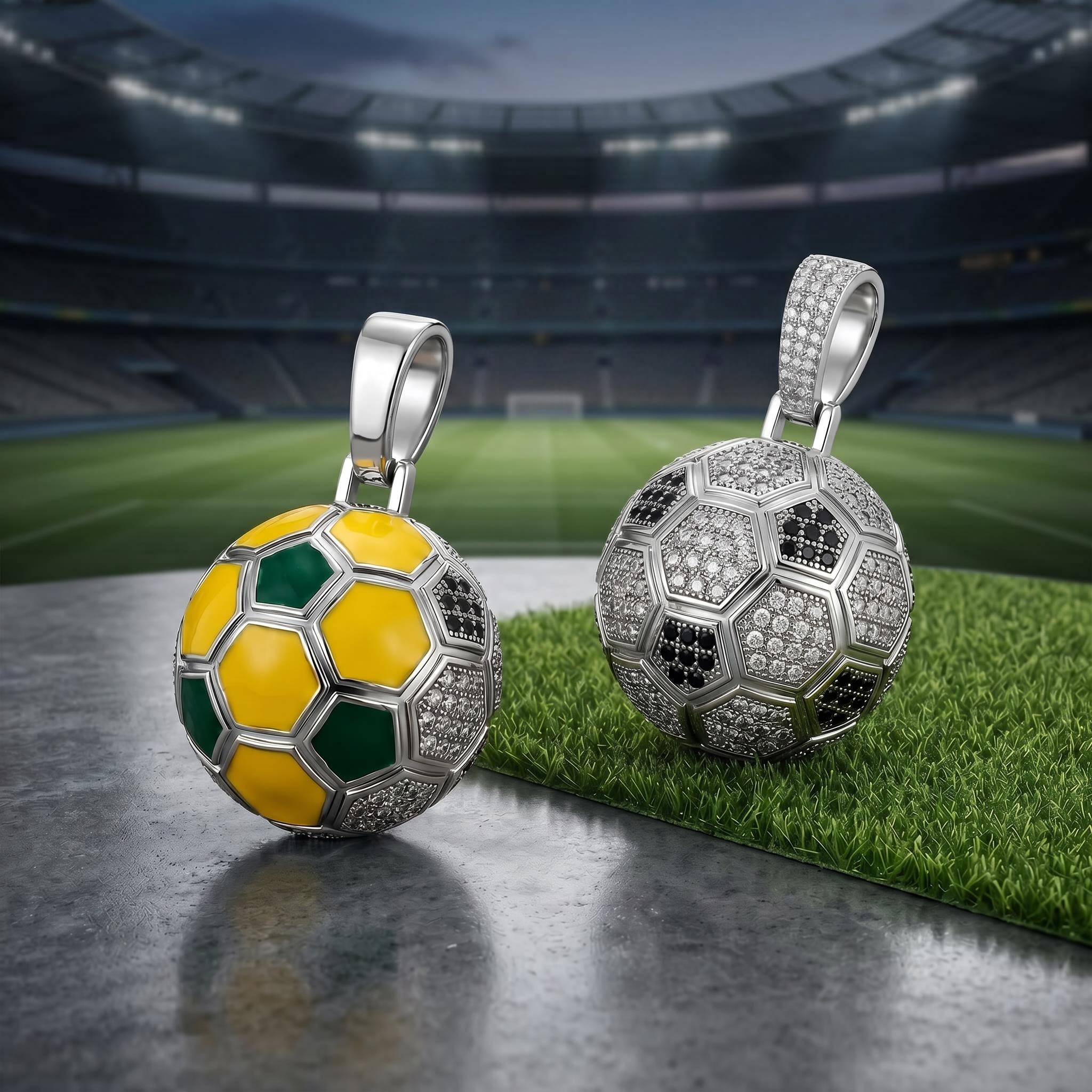 Iced Out Brazil Soccer Pendant