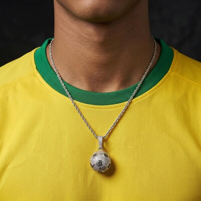 Iced Out Brazil Soccer Pendant