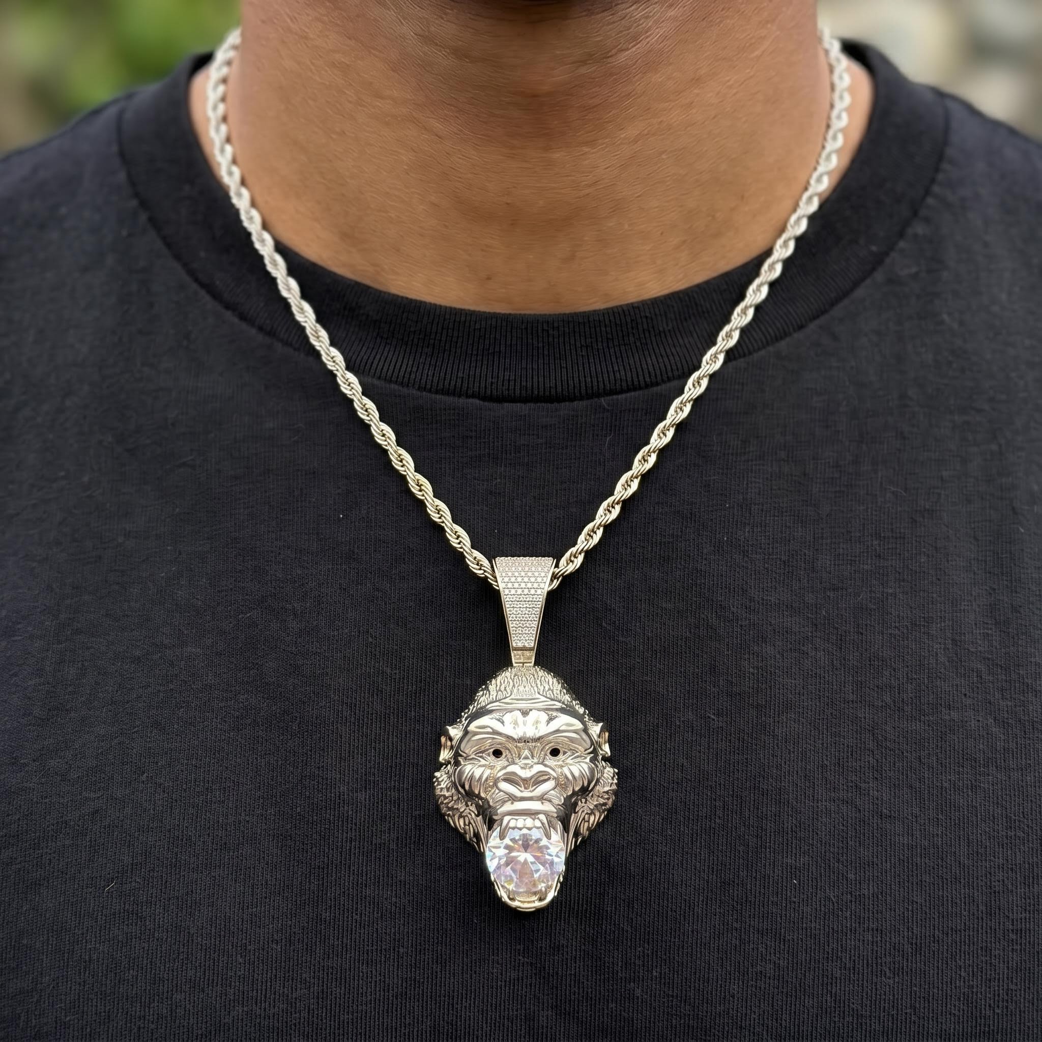 Iced Out Gorilla Pendant Iced Out Gorilla Pendant