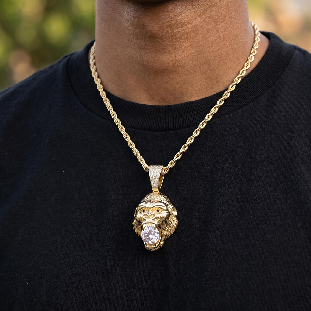 Iced Out Gorilla Pendant Iced Out Gorilla Pendant