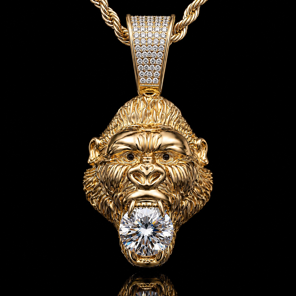 Iced Out Gorilla Pendant Iced Out Gorilla Pendant