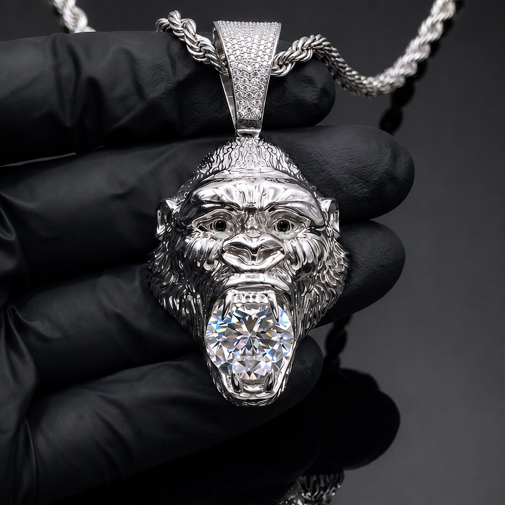 Iced Out Gorilla Pendant Iced Out Gorilla Pendant