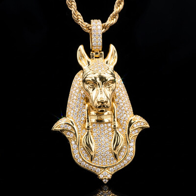 Iced Out Egypt Anubis Pendant