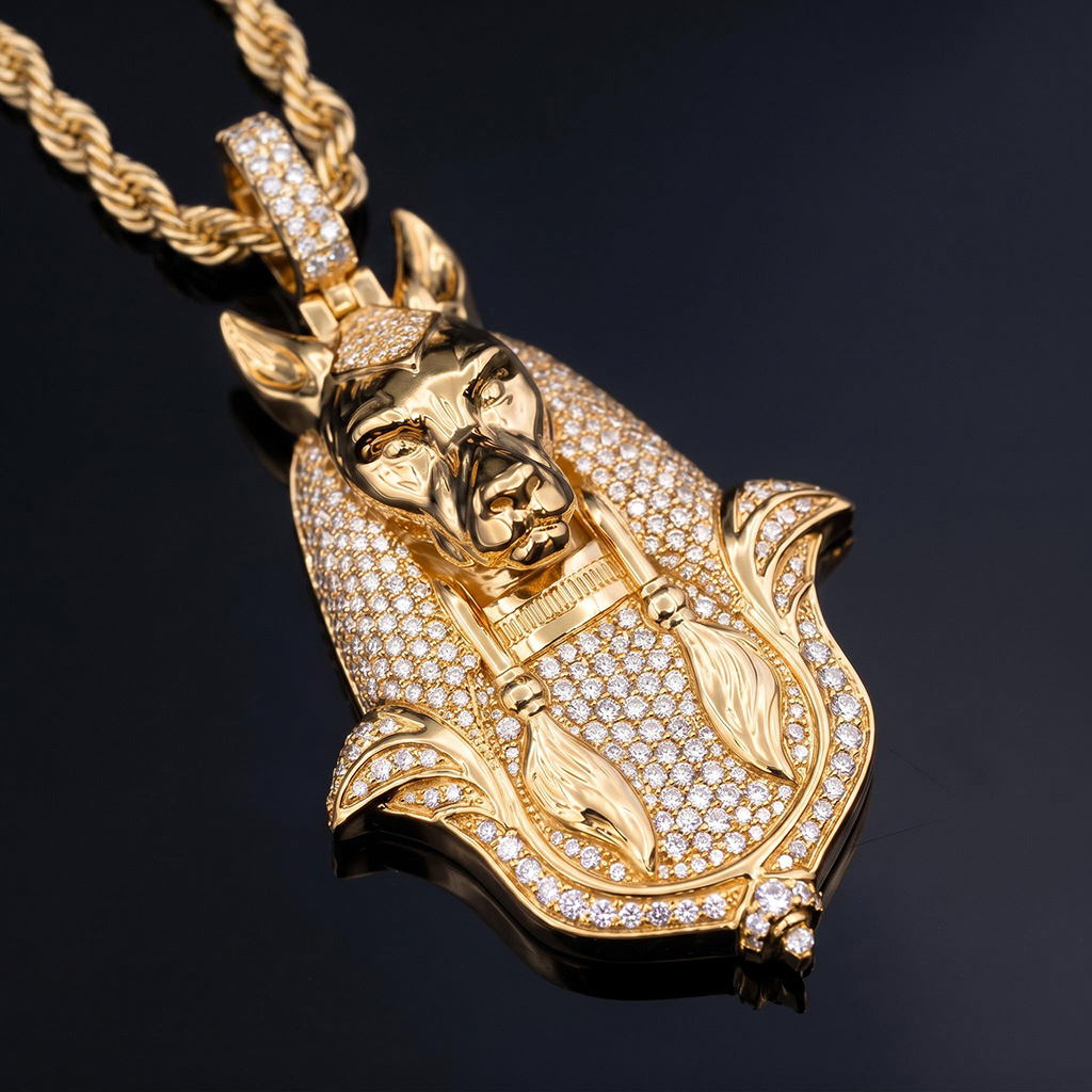Iced Out Egypt Anubis Pendant Iced Out Egypt Anubis Pendant
