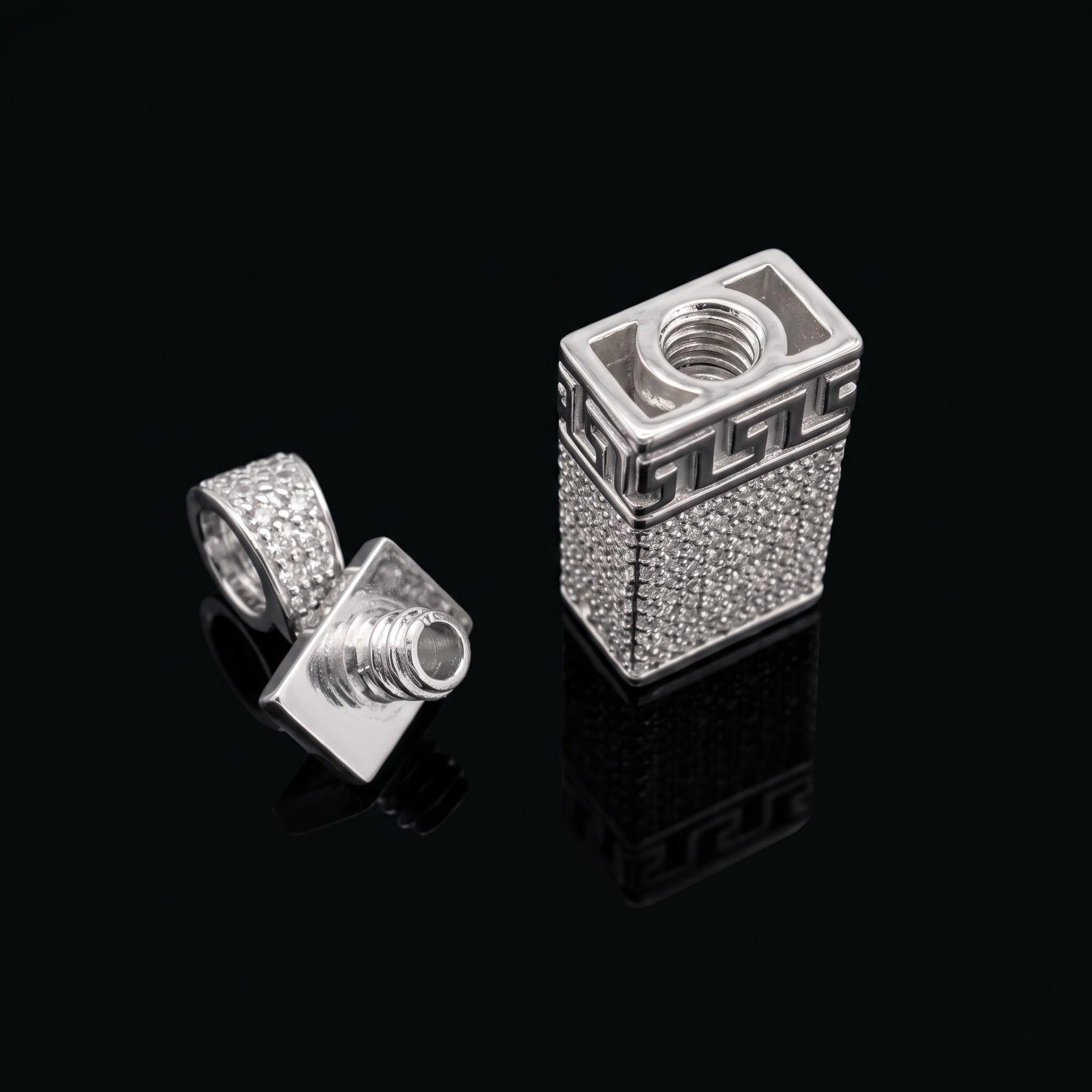 Iced Out Greek Key Urn pendant Iced Out Greek Key Urn pendant