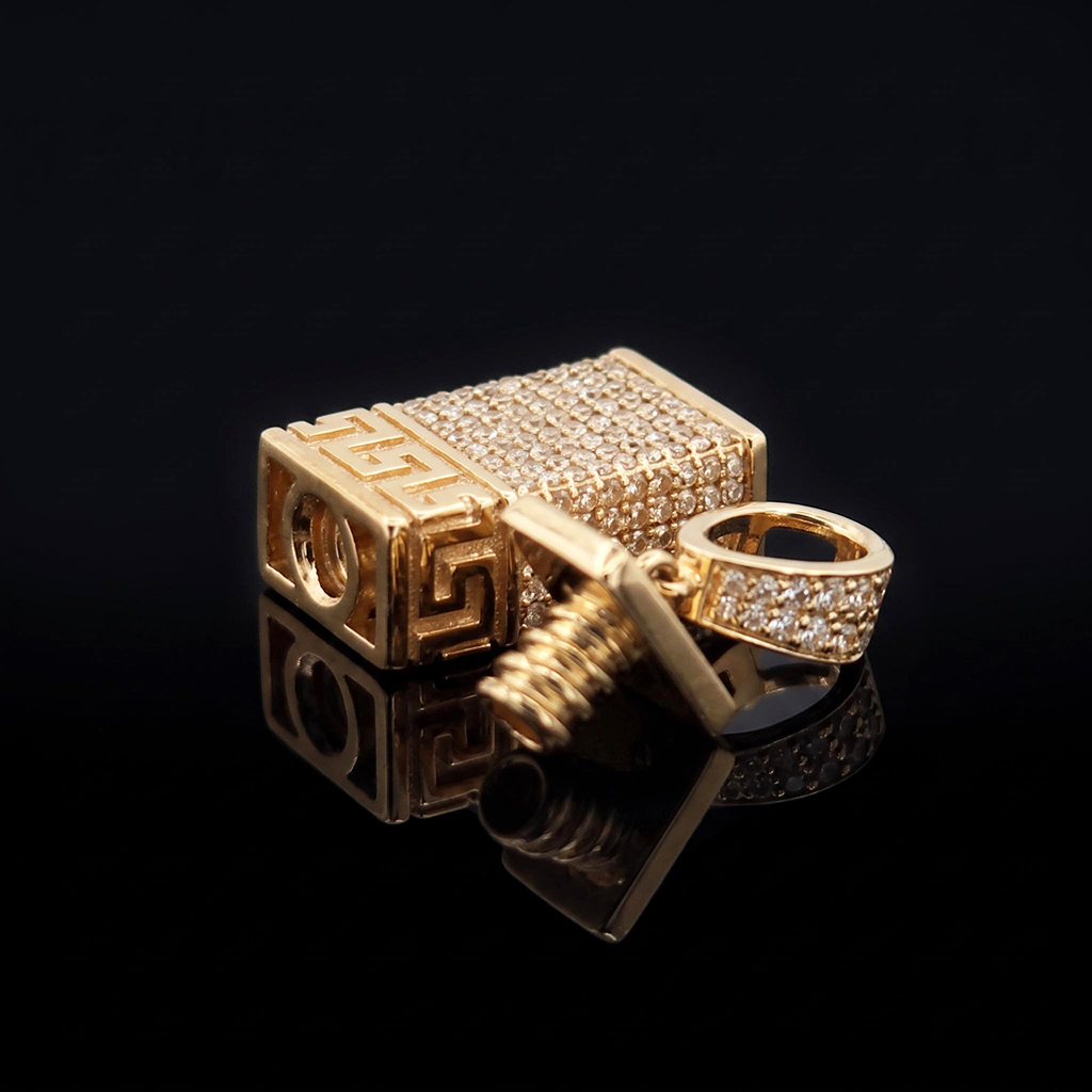 Iced Out Greek Key Urn pendant Iced Out Greek Key Urn pendant