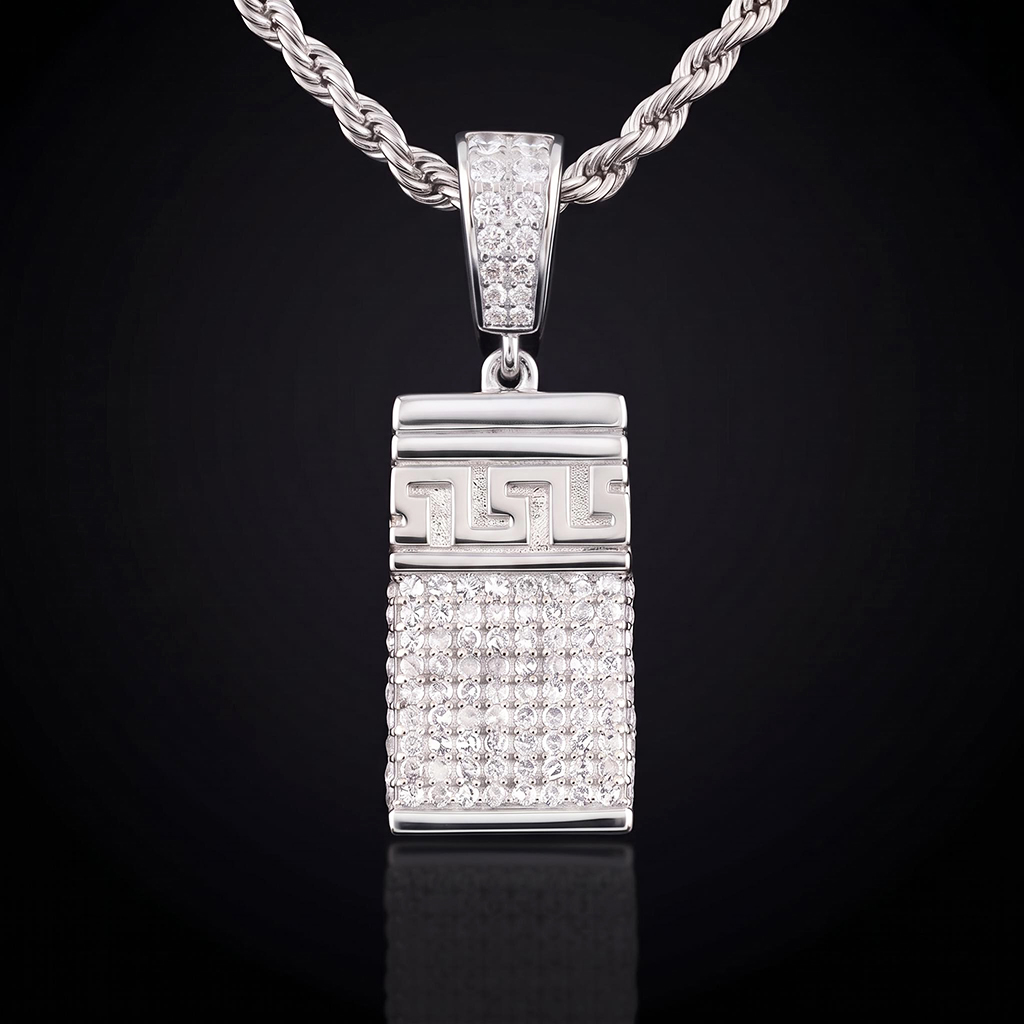 Iced Out Greek Key Urn pendant Iced Out Greek Key Urn pendant