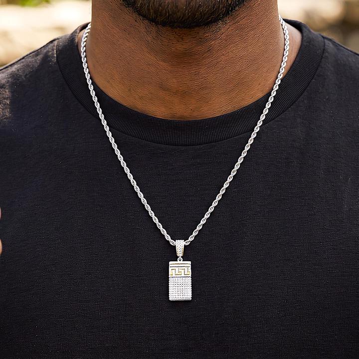 Iced Out Greek Key Urn pendant