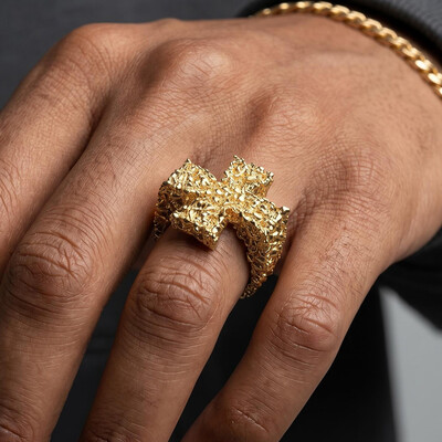 Cross Nugget Ring