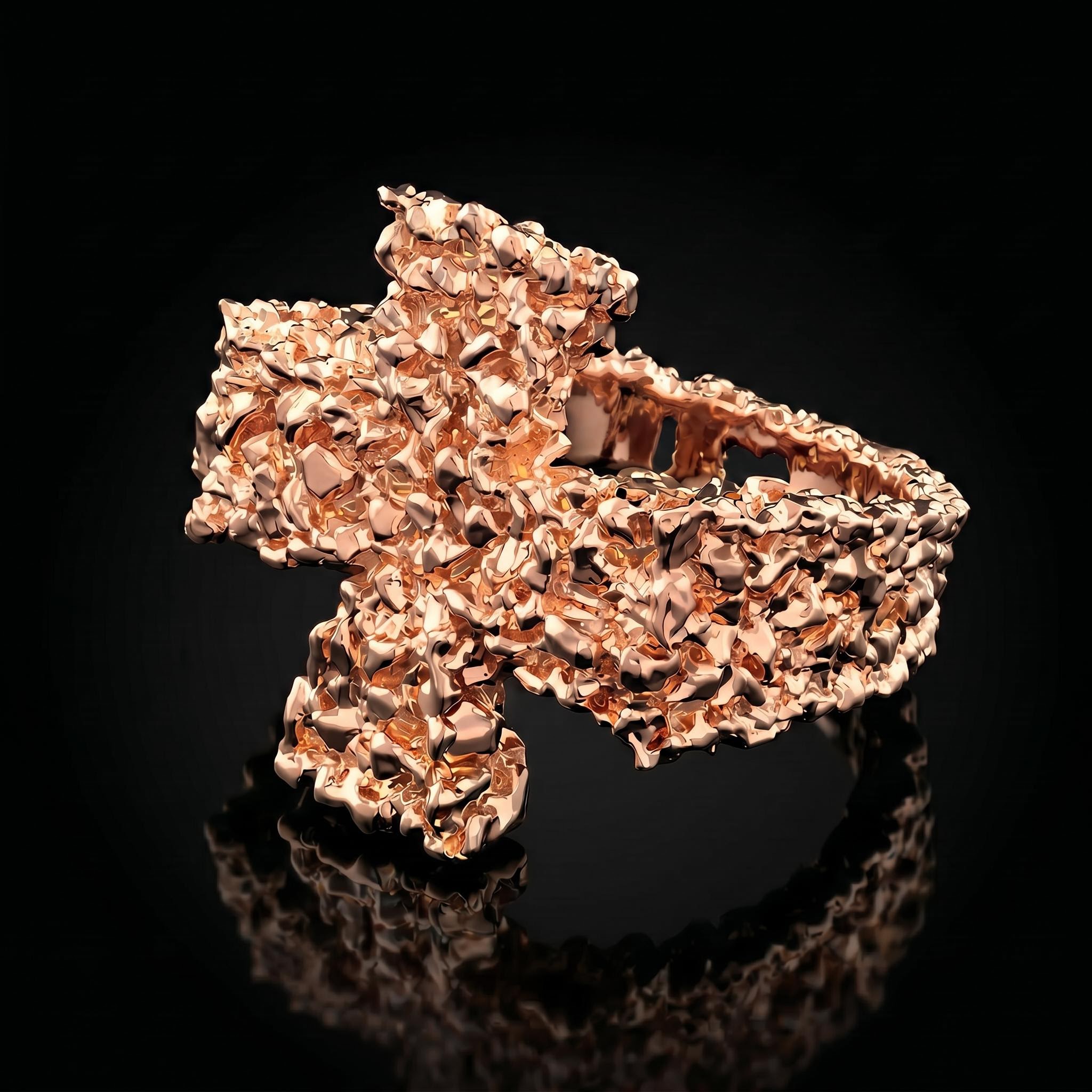 Cross Nugget Ring