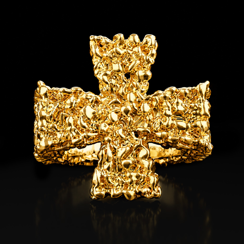 Cross Nugget Ring